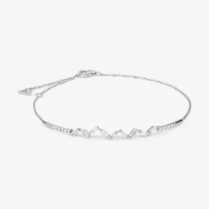 Zig Zag Diamond Bracelet In 18K White Gold With Diamonds